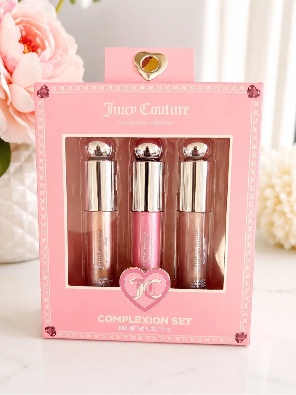 Juicy Couture Complexion Set 3 Pc Liquid Highlighter Blush & Contour New